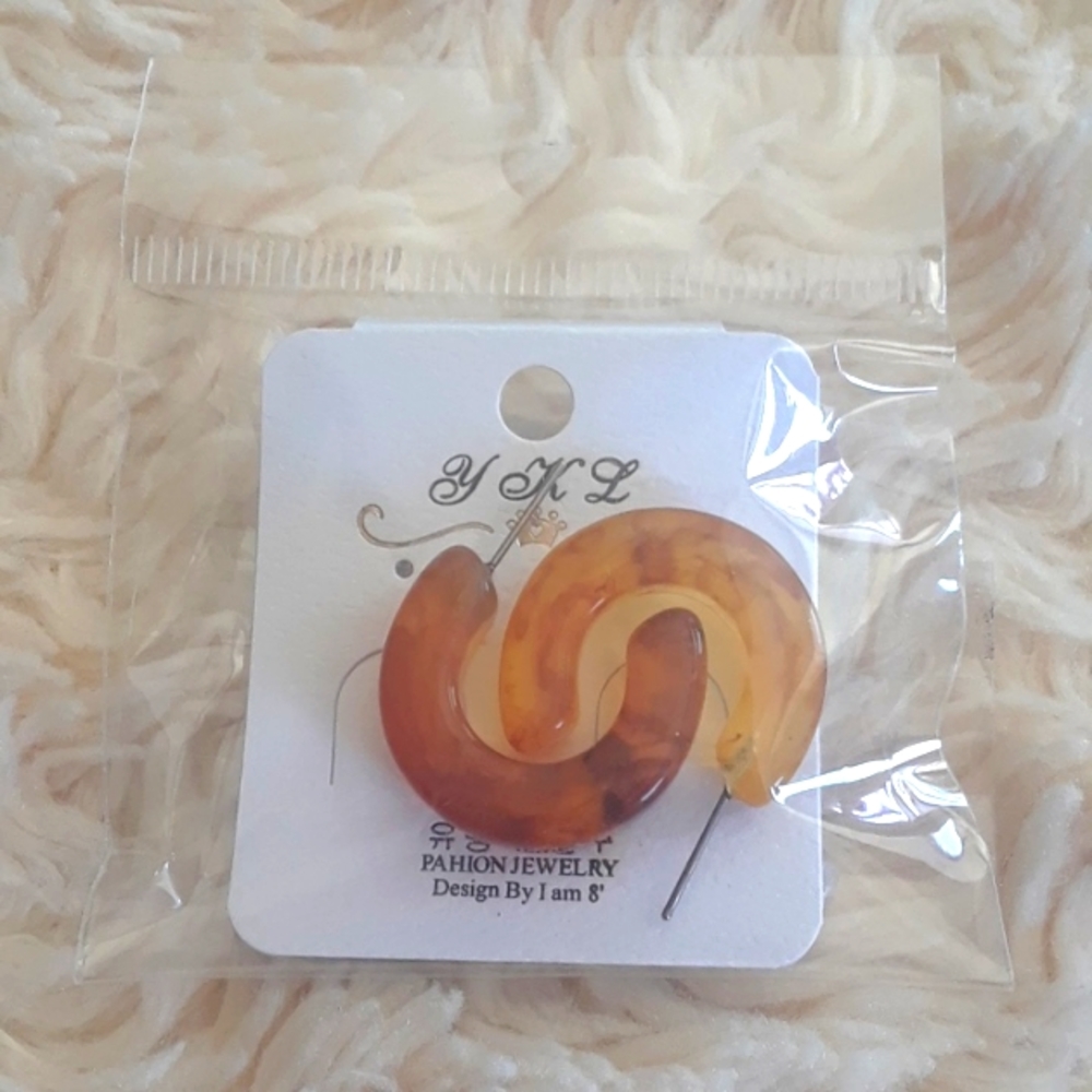 Amber Hoop Earrings